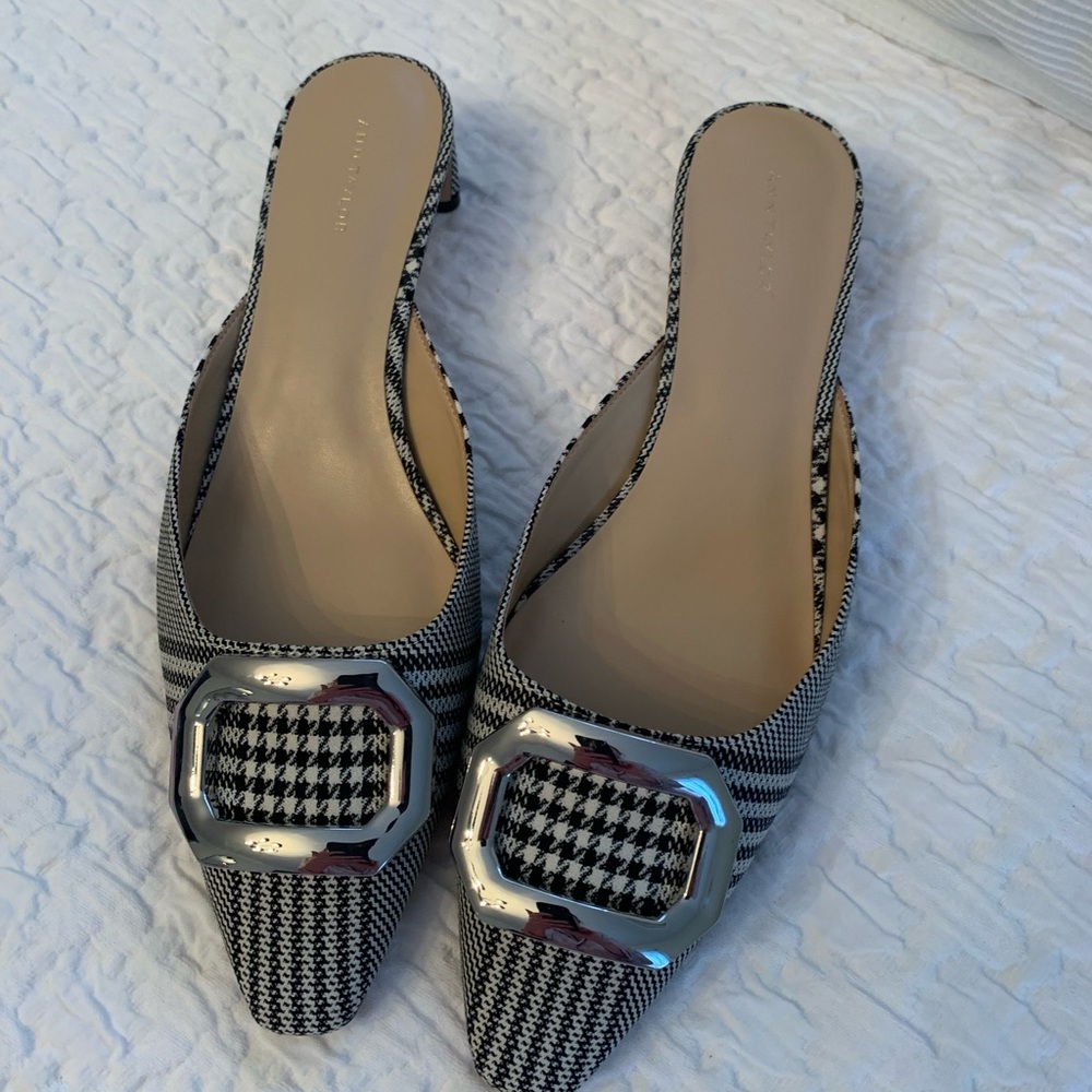 Plaid Mules NWT